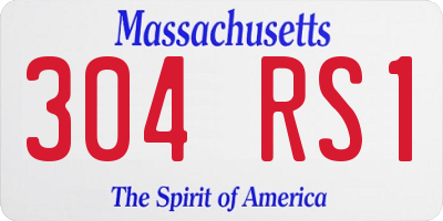MA license plate 304RS1