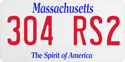 MA license plate 304RS2