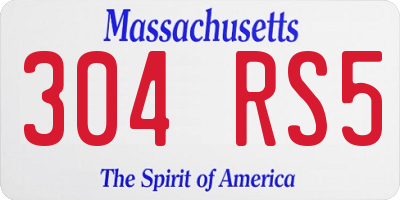 MA license plate 304RS5