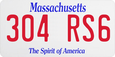 MA license plate 304RS6