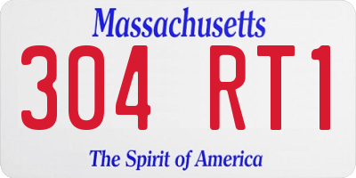 MA license plate 304RT1