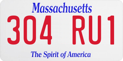 MA license plate 304RU1