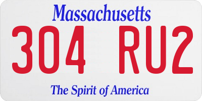 MA license plate 304RU2
