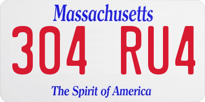 MA license plate 304RU4