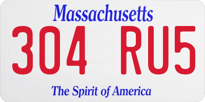 MA license plate 304RU5
