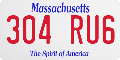 MA license plate 304RU6
