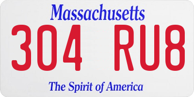 MA license plate 304RU8