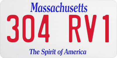 MA license plate 304RV1