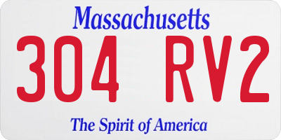 MA license plate 304RV2
