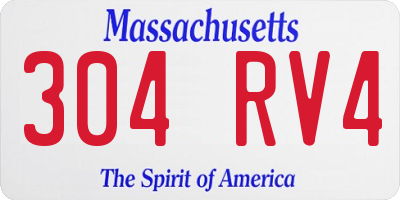 MA license plate 304RV4
