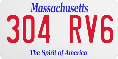 MA license plate 304RV6