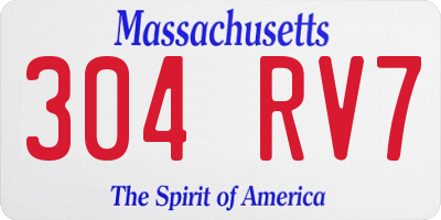MA license plate 304RV7