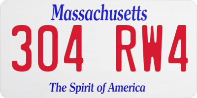 MA license plate 304RW4