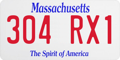 MA license plate 304RX1