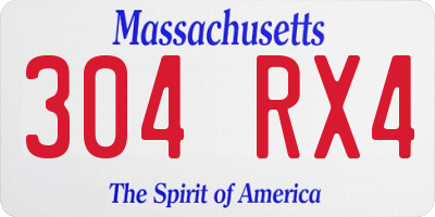 MA license plate 304RX4