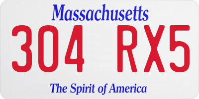 MA license plate 304RX5