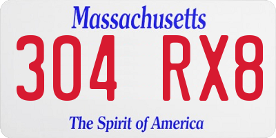 MA license plate 304RX8