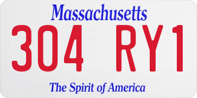 MA license plate 304RY1