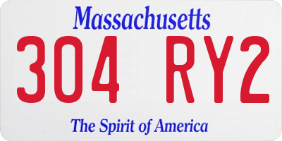 MA license plate 304RY2