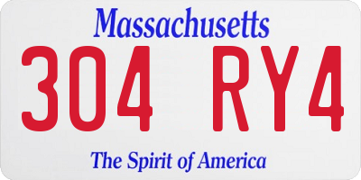 MA license plate 304RY4
