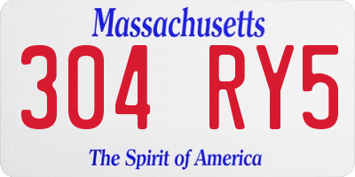 MA license plate 304RY5