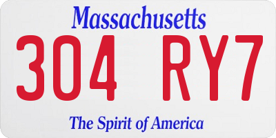 MA license plate 304RY7