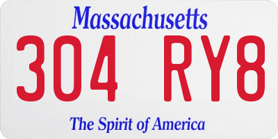 MA license plate 304RY8