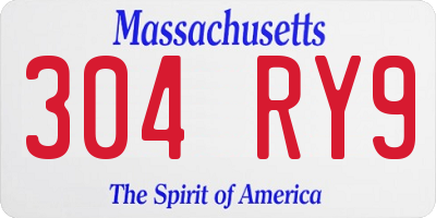 MA license plate 304RY9