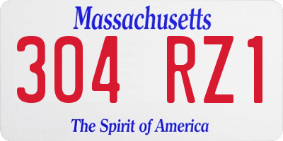MA license plate 304RZ1