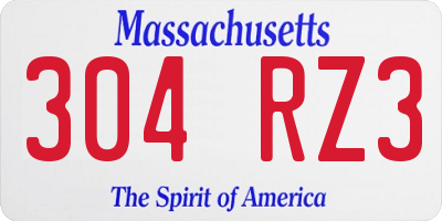 MA license plate 304RZ3