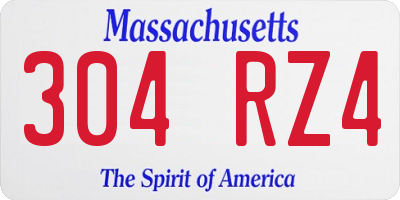 MA license plate 304RZ4