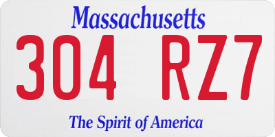 MA license plate 304RZ7