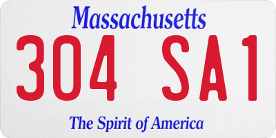 MA license plate 304SA1