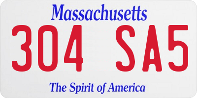 MA license plate 304SA5
