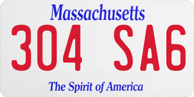 MA license plate 304SA6