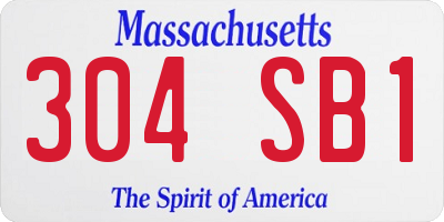 MA license plate 304SB1