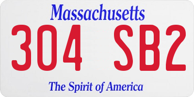 MA license plate 304SB2