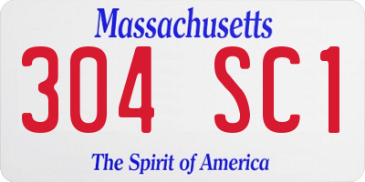 MA license plate 304SC1