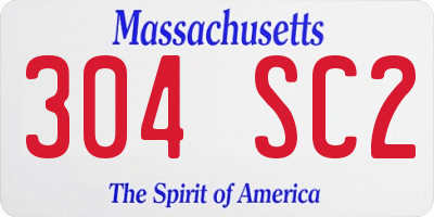 MA license plate 304SC2