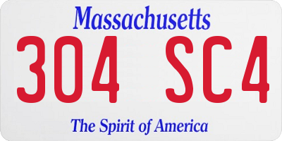 MA license plate 304SC4
