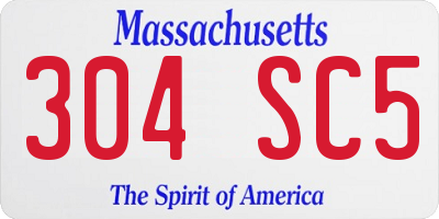 MA license plate 304SC5