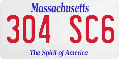 MA license plate 304SC6