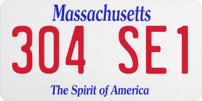 MA license plate 304SE1