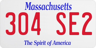 MA license plate 304SE2