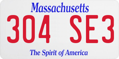 MA license plate 304SE3