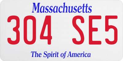 MA license plate 304SE5