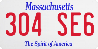 MA license plate 304SE6
