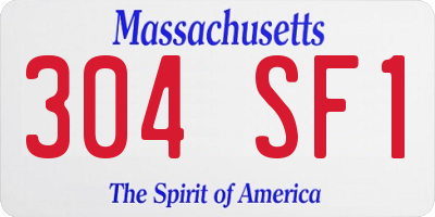 MA license plate 304SF1