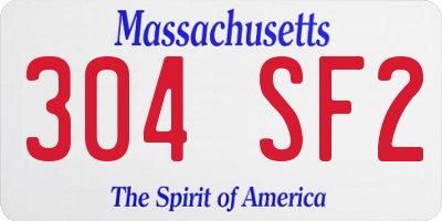 MA license plate 304SF2