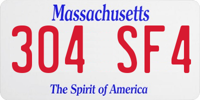 MA license plate 304SF4